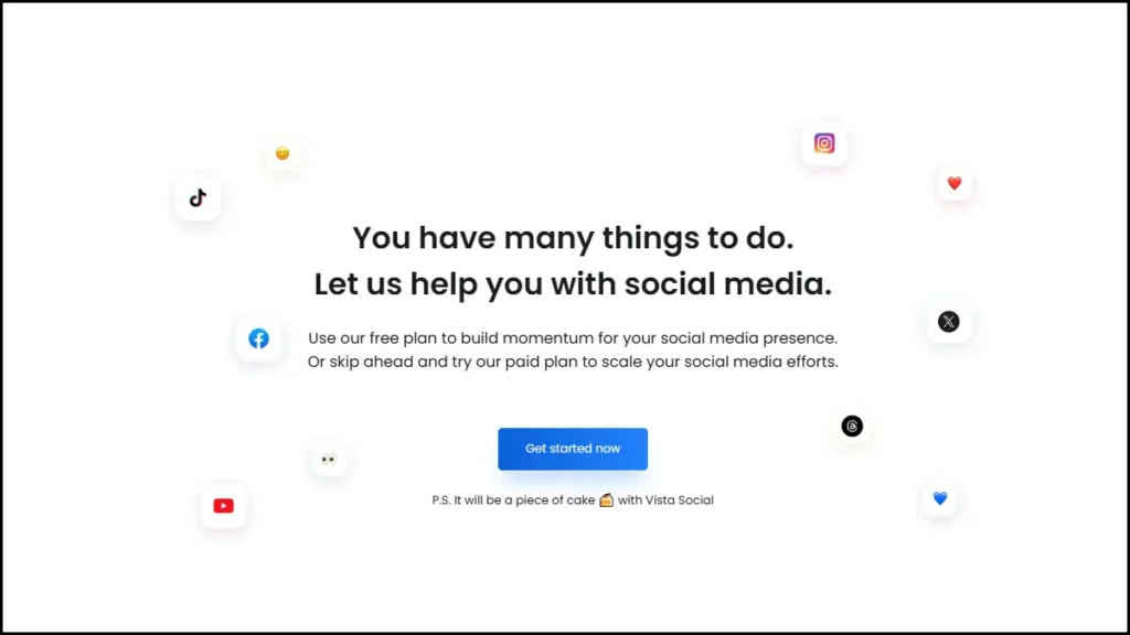 مميزات منصة Vista Social - دليلك الشامل لإدارة حسابات التواصل الاجتماعي 2025 5 ابدأ الأن باستخدام المنصة VistaSocial